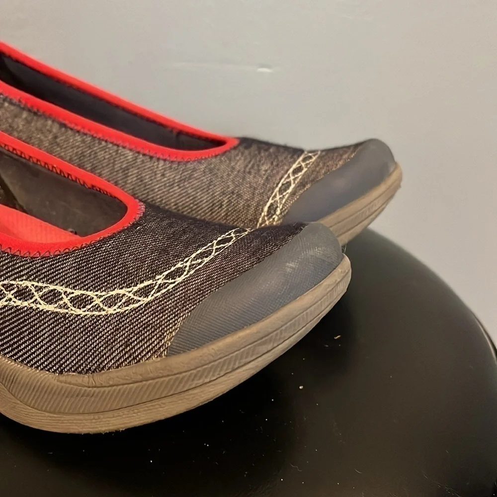 Natural Sport Comfort Shoes Casual Ladies Slip On Flexible Pull On Blue Size 7.5